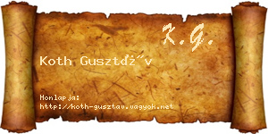 Koth Gusztáv névjegykártya
